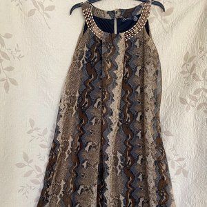 Summer Breezy Beaded Neckline Flowing Dress